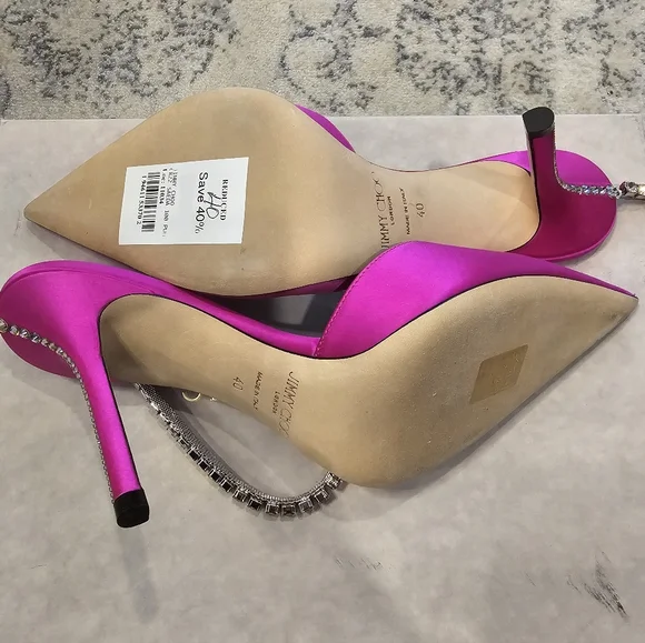 NEW JIMMY CHOO Women's Pink Saeda 100 Heels in size 40 - Picture 7 of 8